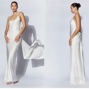 Meshki -white Low Back Maxi Dress